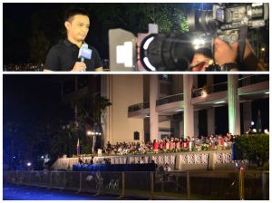 Joseph Morong reporting LIVE during the 2013 Lantern Parade.