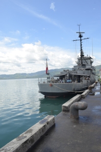 BRP Magat Salamat docked at the pier of Mati, Davao Oriental
